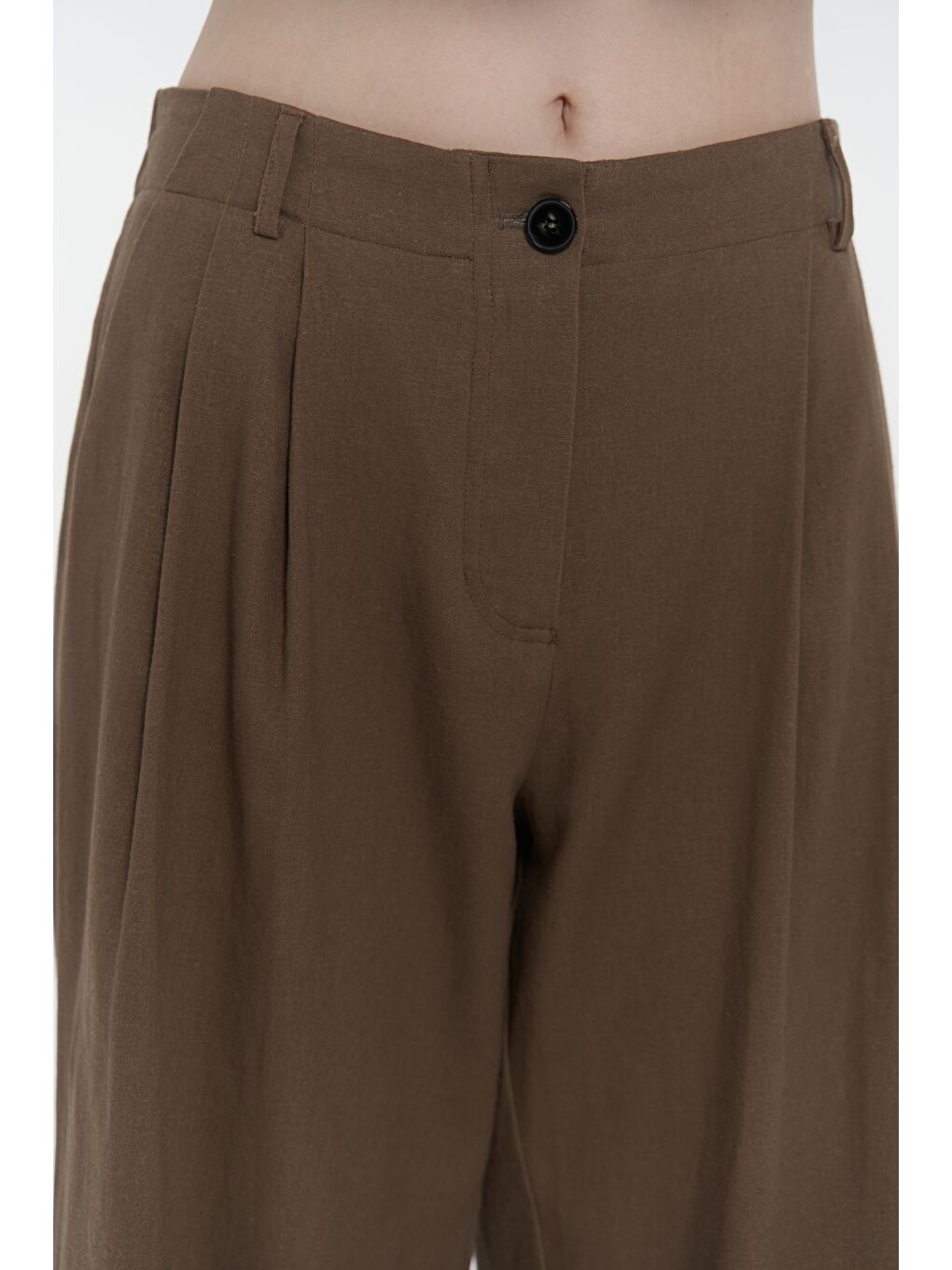 Kahverengi Anka Keten Kahve Yelek Pantolon Takım-7