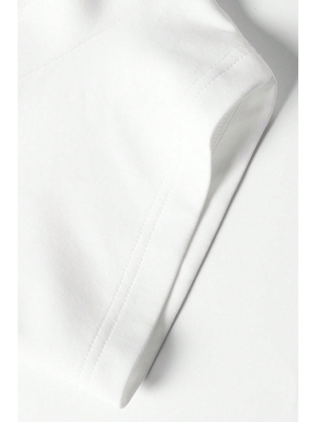 Beyaz Erkek Tişört Basic Bisiklet Yaka Tişört Rahat Kesim Dökümlü Günlük Spor Tshirt-4