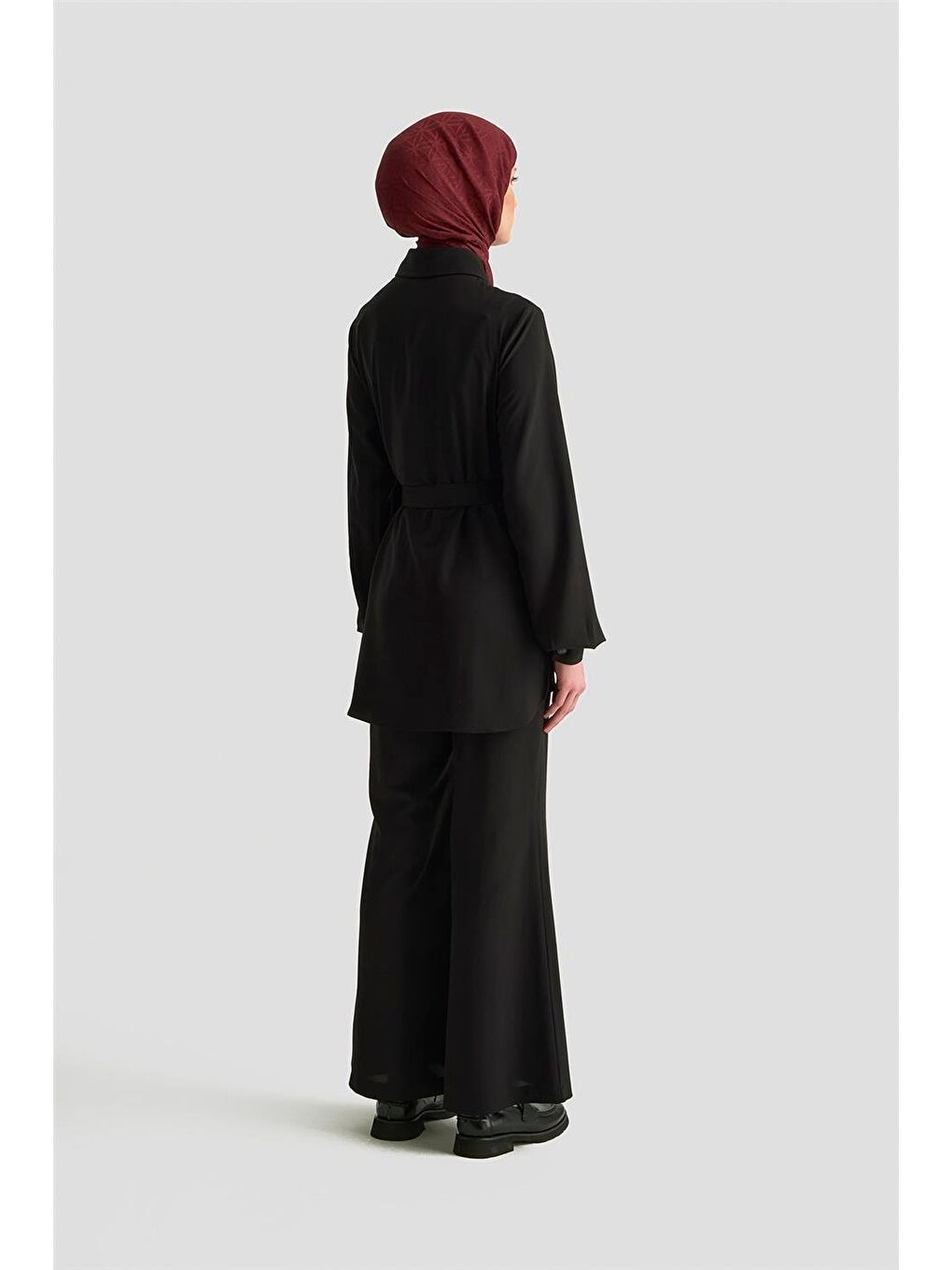 Gömlek Yaka Önden Cepli Takım 25K6117 Siyah-5