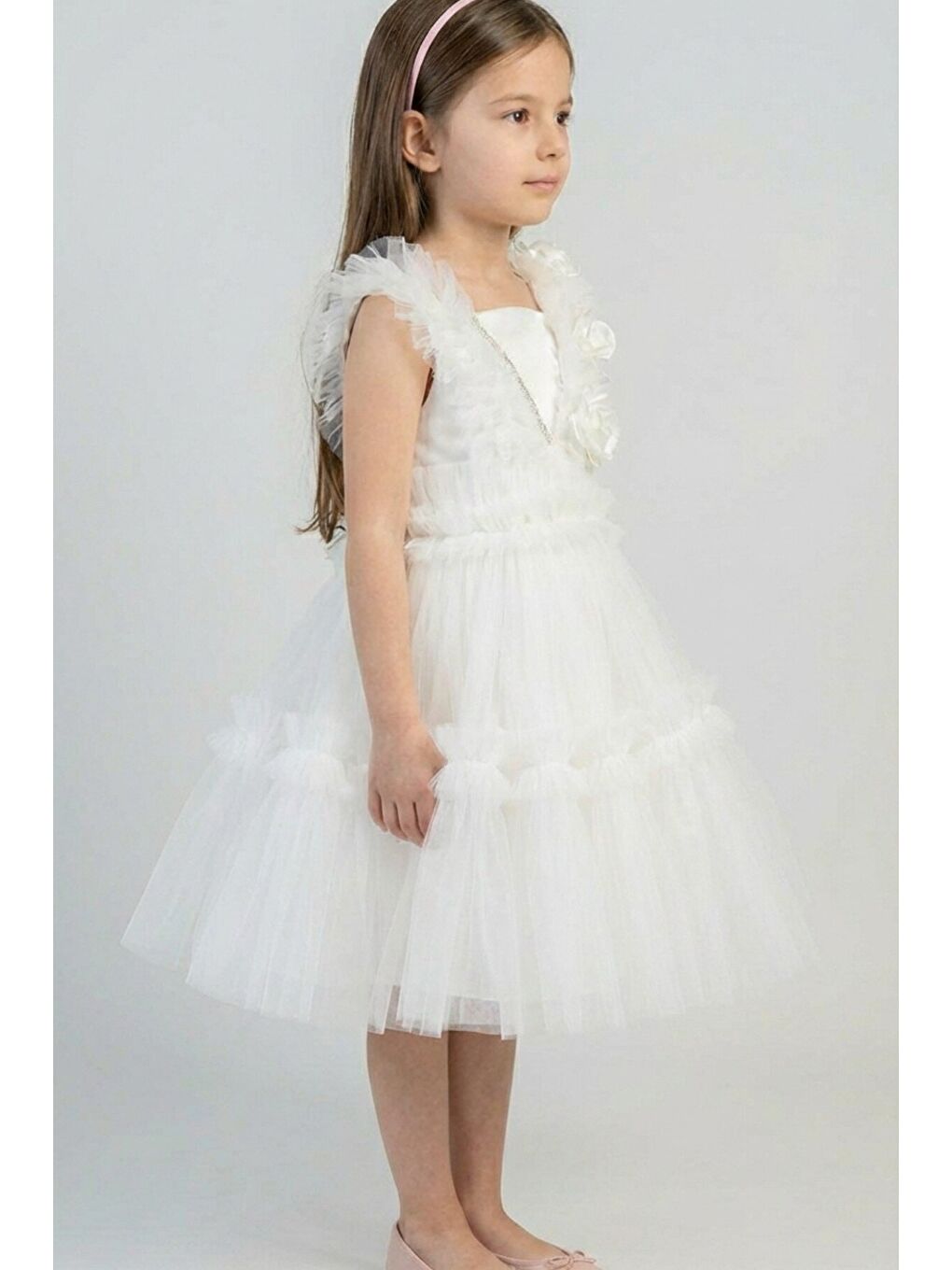 Ekru Kız Çocuk Abiye-1