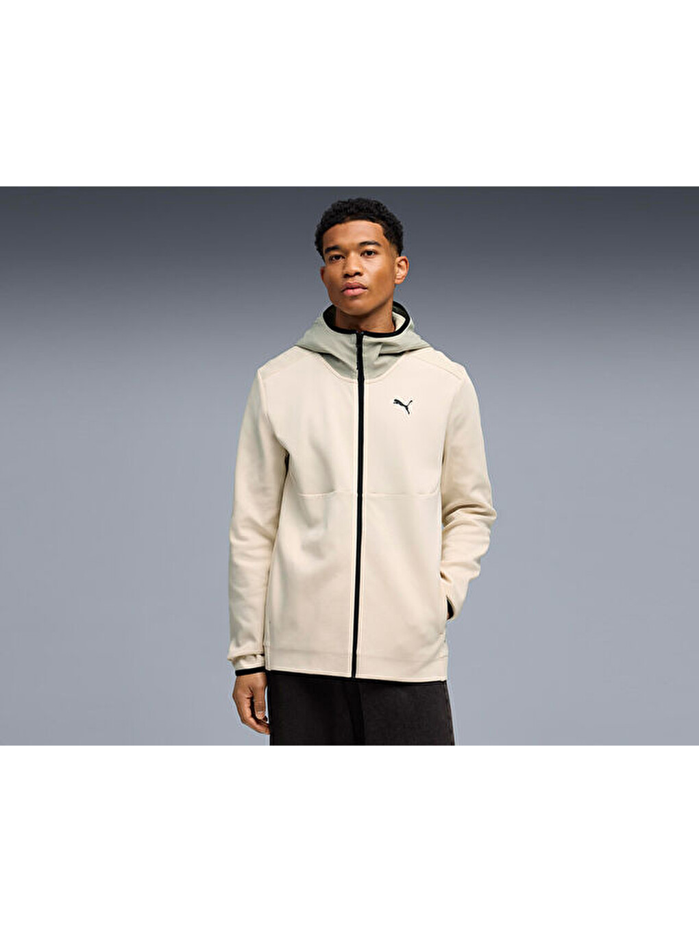 Ekru Pumatech Full-zip Hoodie Erkek Günlük Fermuarlı Sweatshirt 69218587 Krem-2