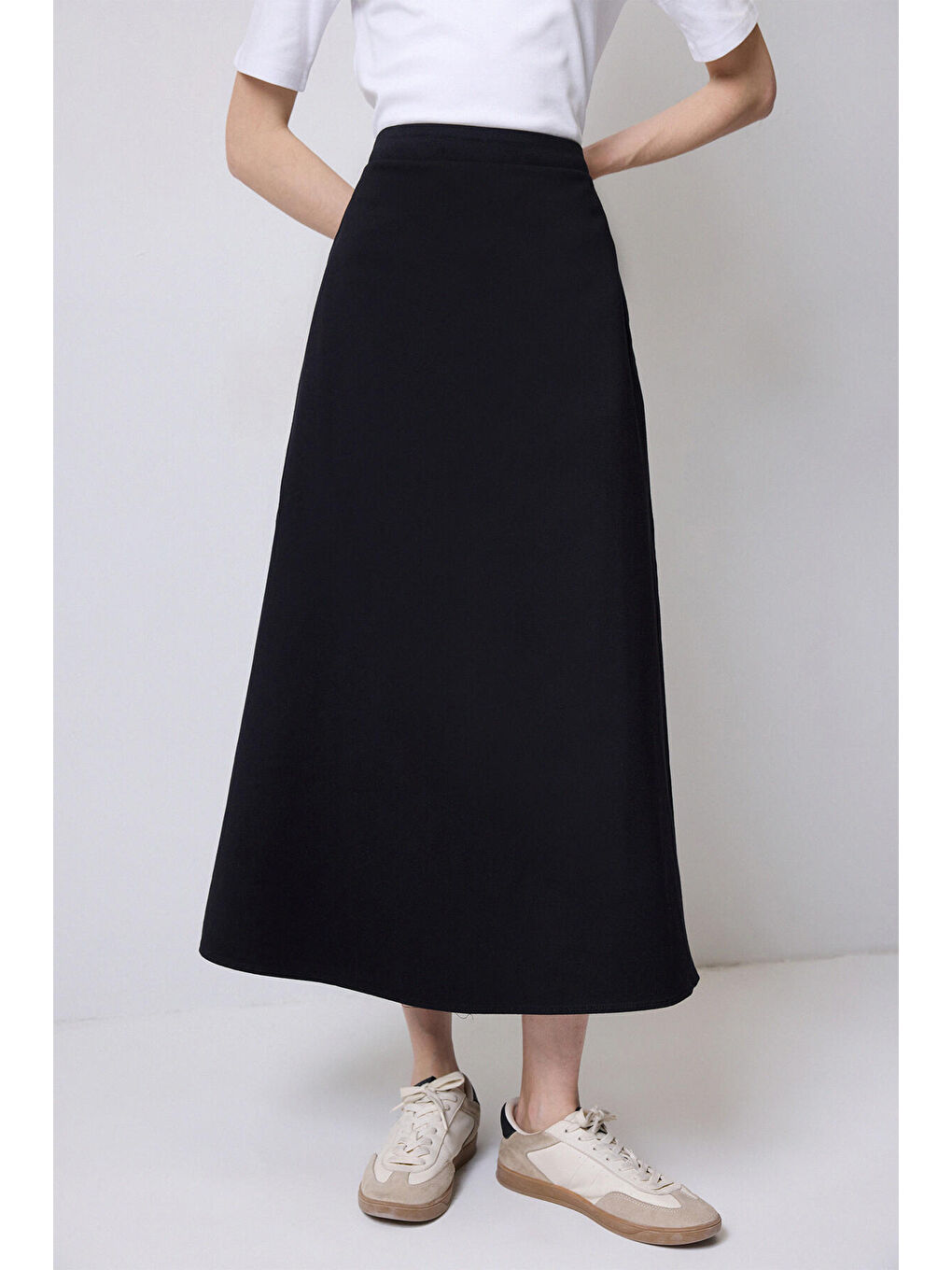 Siyah A Kesim Gabardin Etek-1