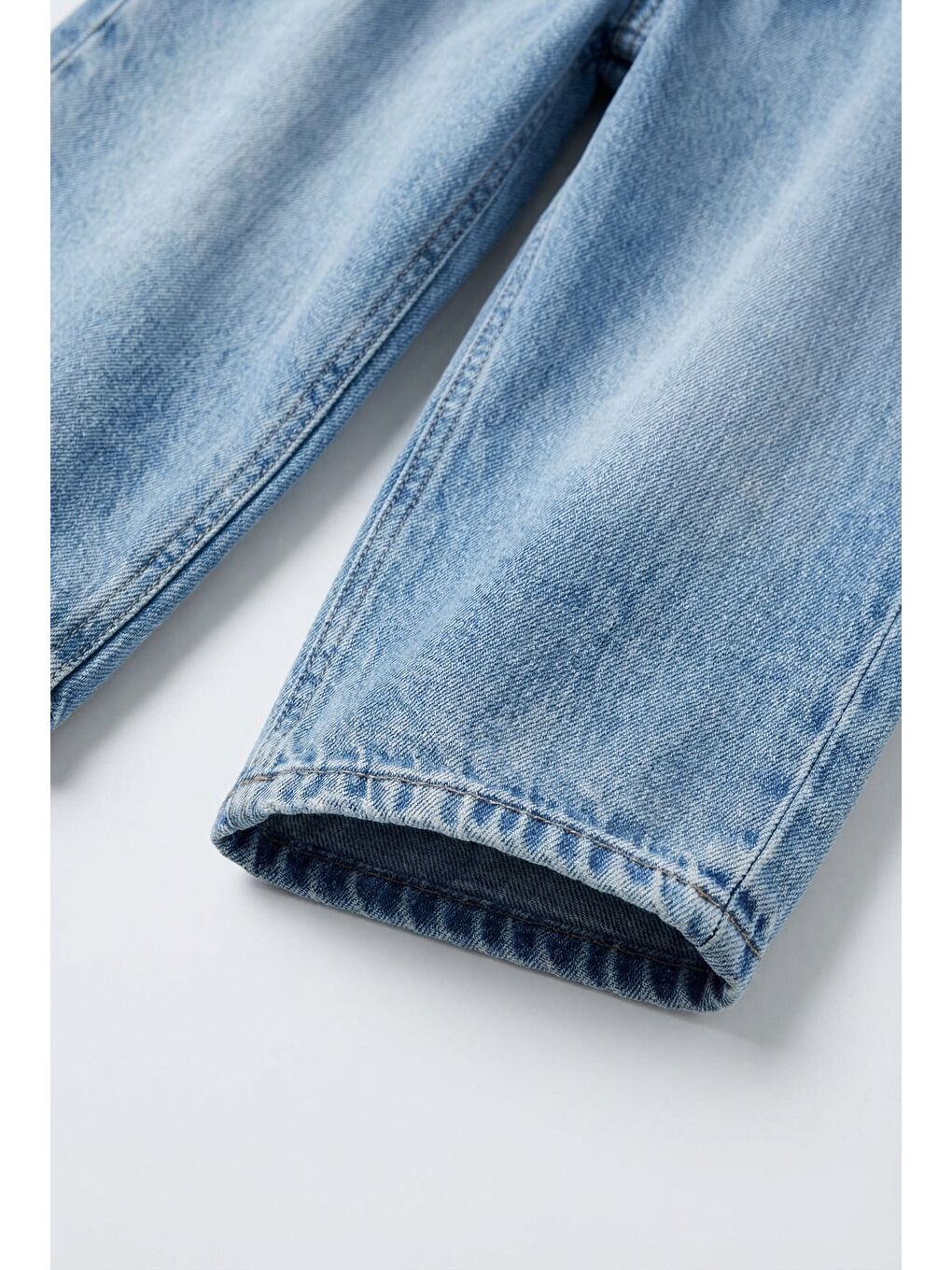 Çocuk Pamuklu Açık Mavi Baskılı Jean Pantolon - Lastikli Bel-3