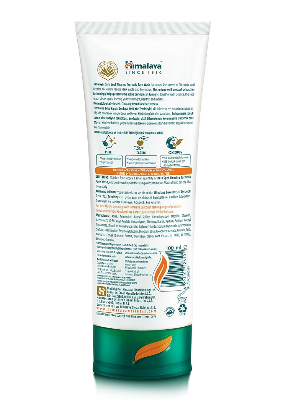 Dark Spot Clearing Leke Karşıtı Zerdeçal Özlü Yüz Temizleyici 100 ml-2