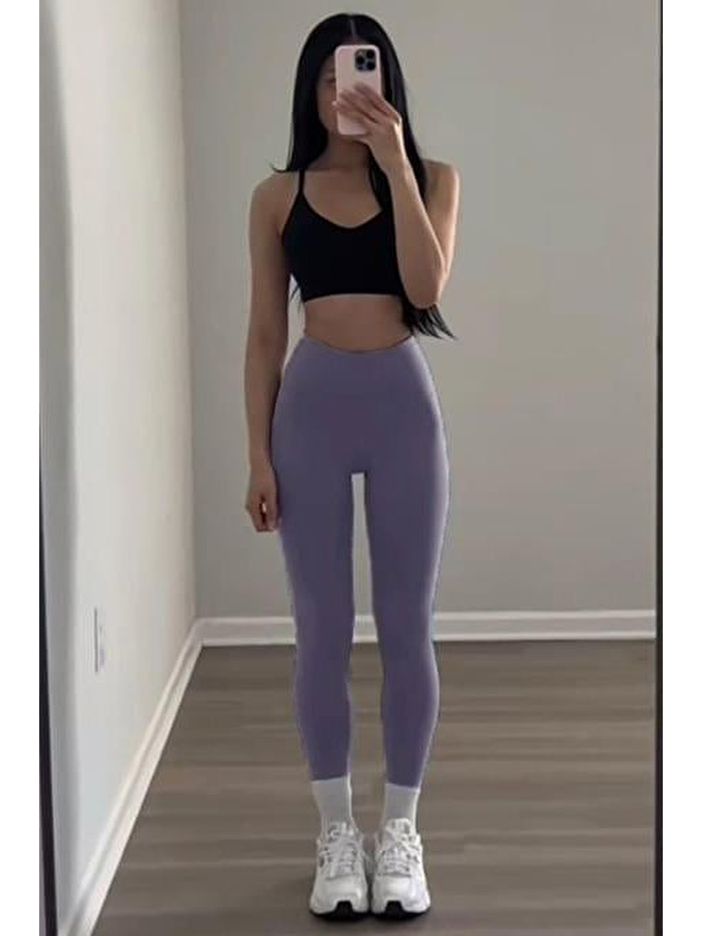 Lila Yüksek Bel Kadın Tayt Mg2230-1