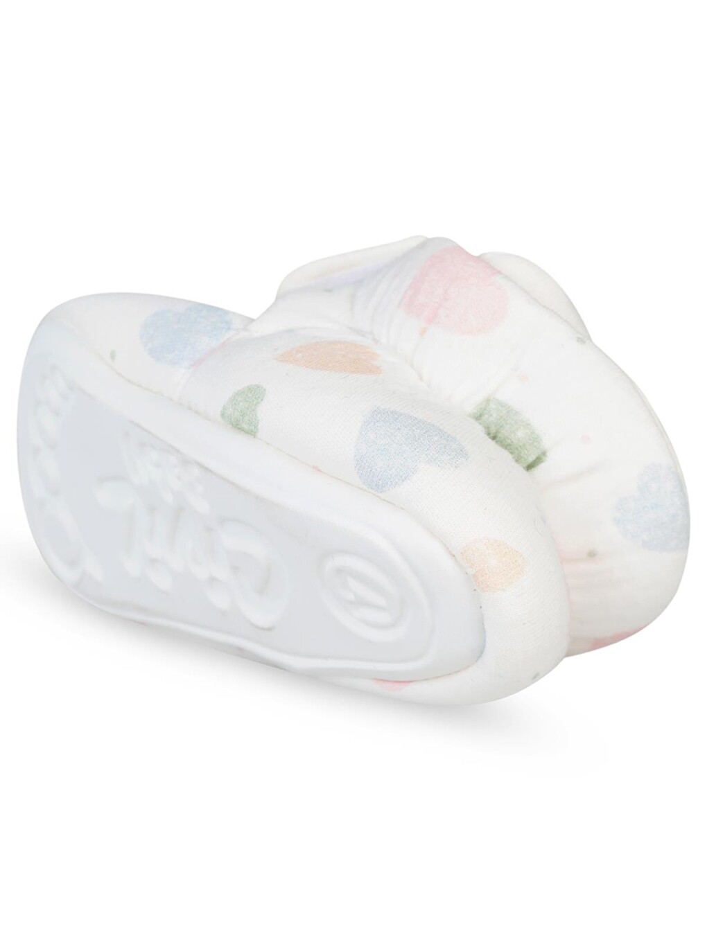 Baby Cırtlı Kalp Desenli 17- Patik - Ekru-1