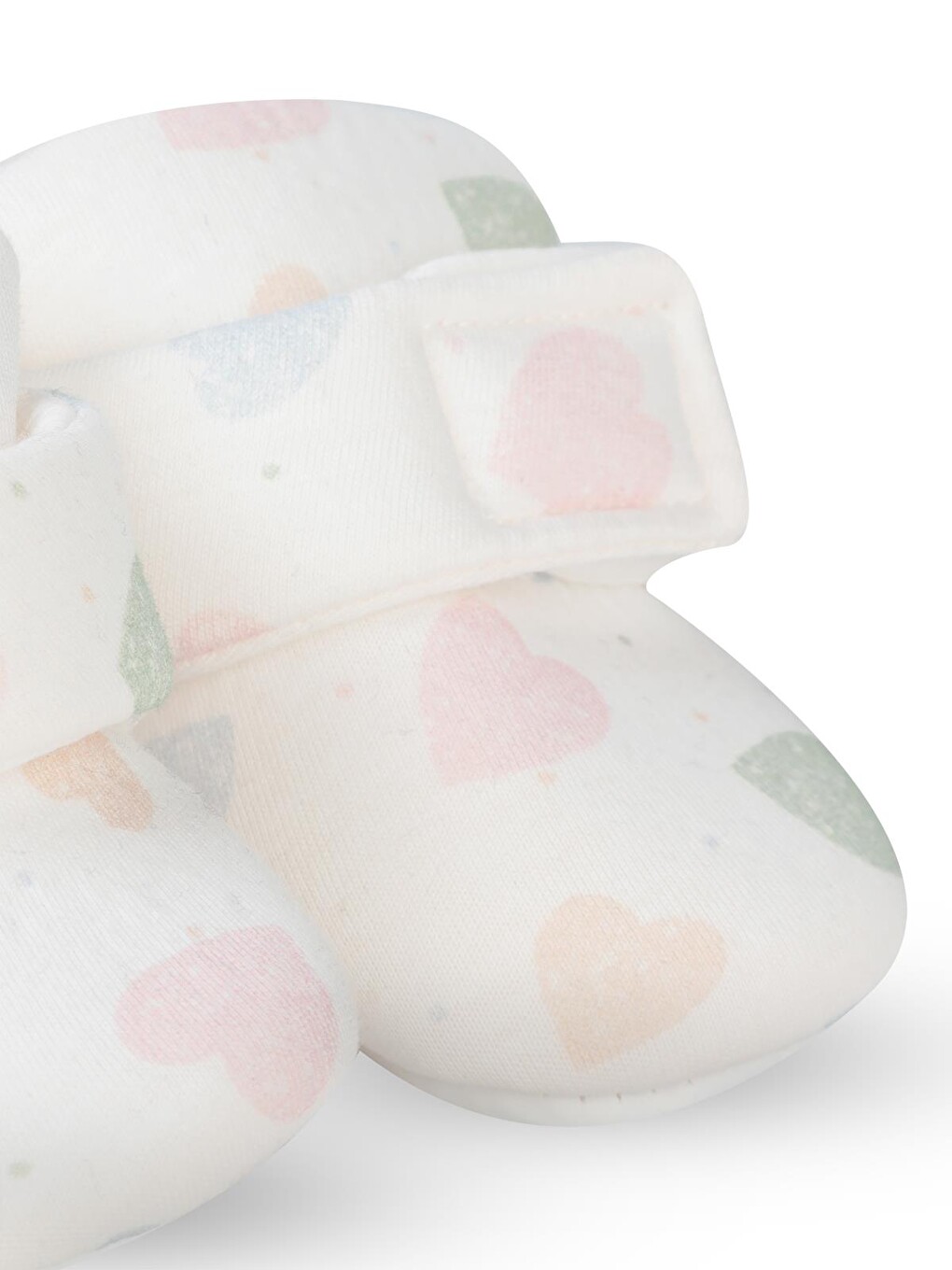 Baby Cırtlı Kalp Desenli 17- Patik - Ekru-2