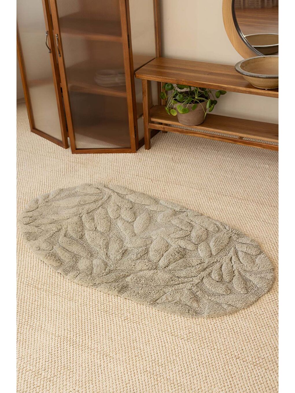 Allesi Tekli Banyo Paspası %100 Pamuk 65x115 Yeşil-1