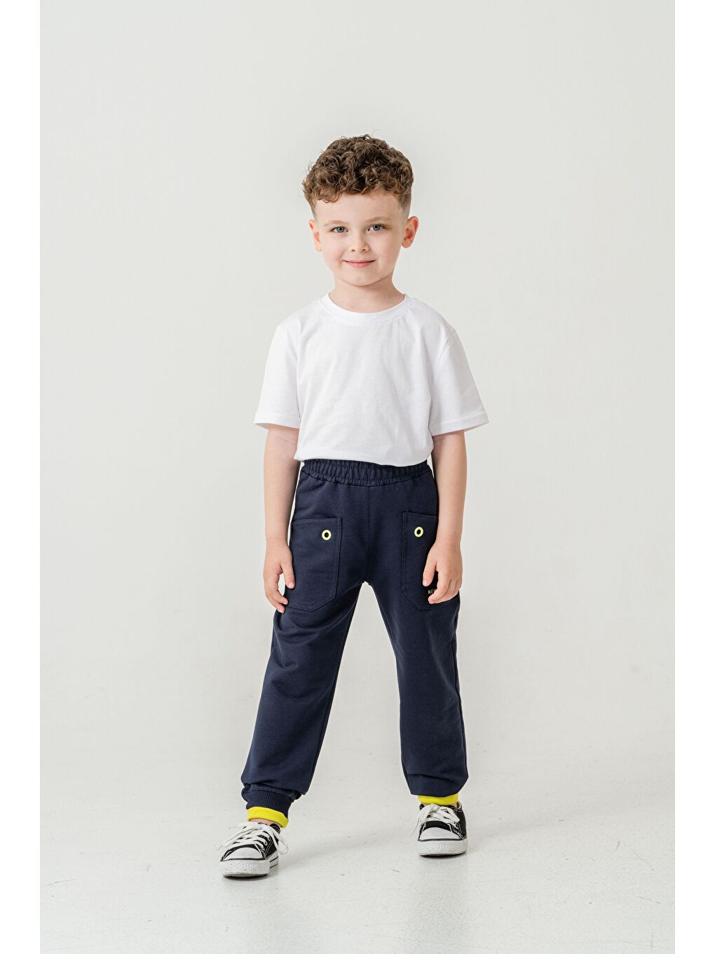 Lacivert New York City Skaters Baskılı Cepler Kuş Gözlü Erkek Çocuk Eşofman Altı