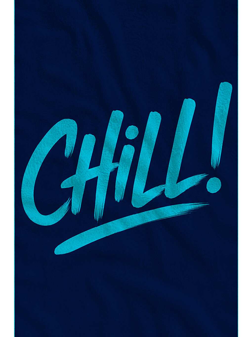 Minimal Chill Yazılı Lacivert Turkuaz Desenli 70x150 Plaj Havlusu - Dijital Baskılı Banyo Havlusu-1