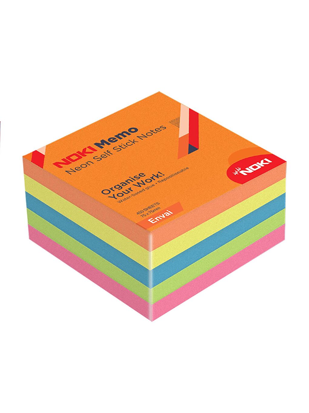75x75 Yapışkanlı Neon Küp Not Kağıdı 450 Sayfa