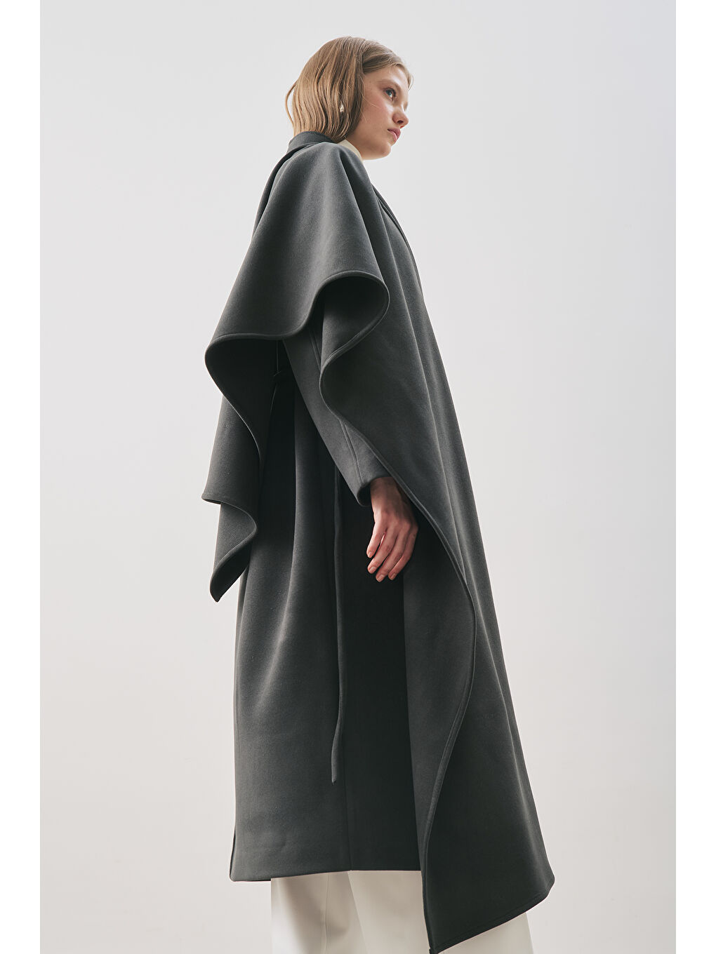 Soft Kaşe Atkılı Kaban Küllü Siyah-6