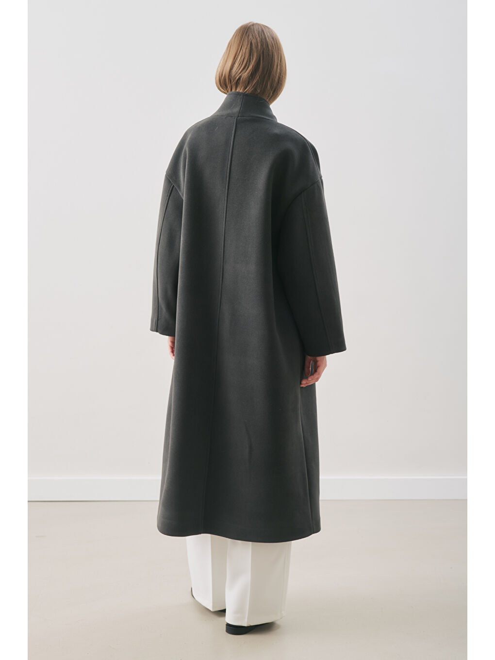 Soft Kaşe Atkılı Kaban Küllü Siyah-7