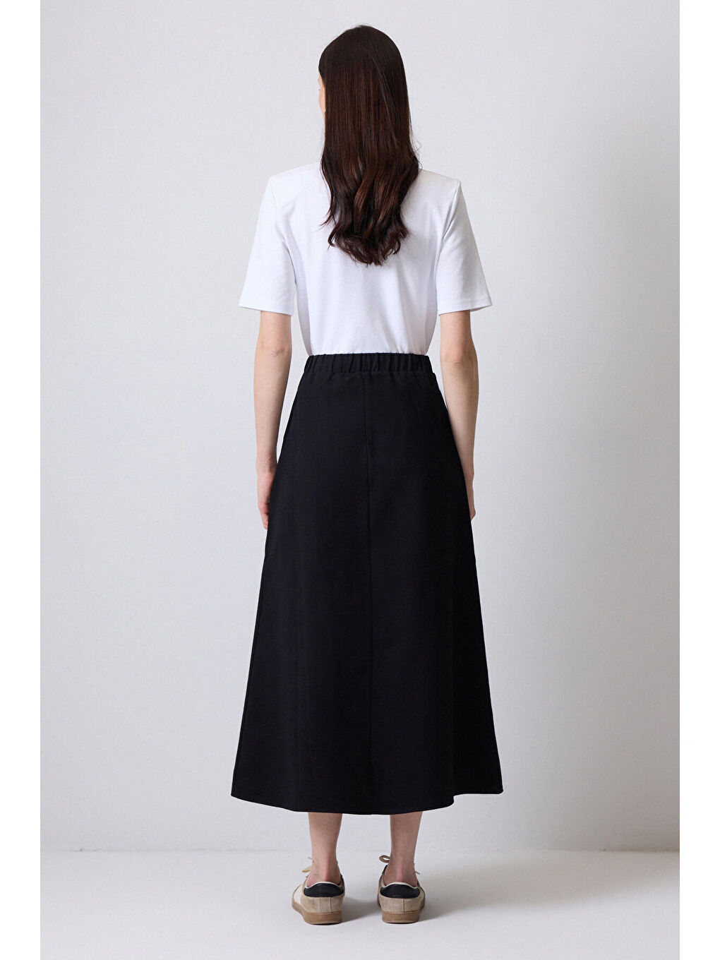 Siyah A Kesim Gabardin Etek-3