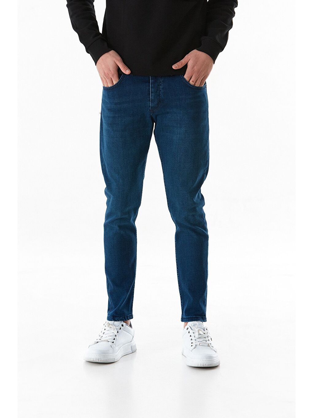 Fullamoda Mavi Fermuarlı Straight Jean Pantolon - 3