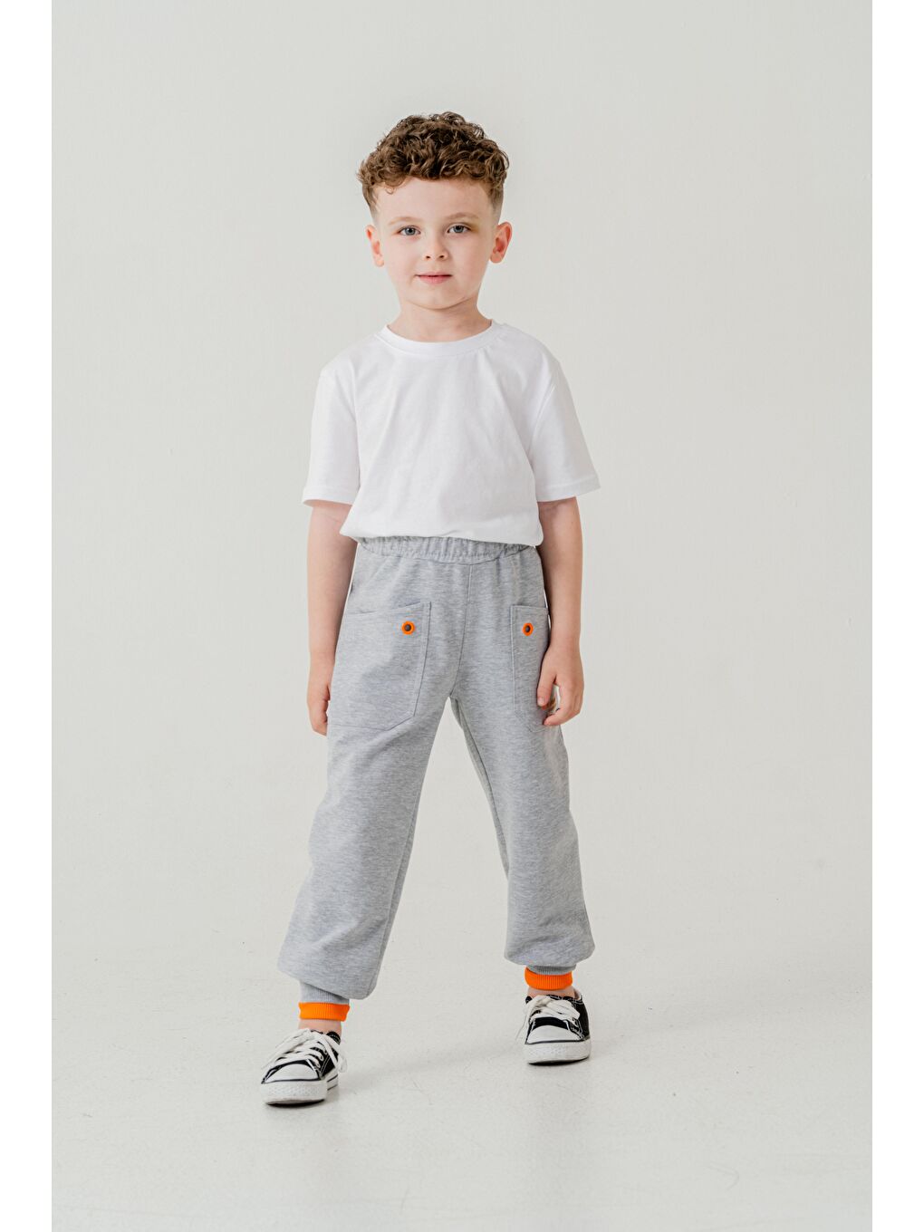 Gri New York City Skaters Baskılı Cepler Kuş Gözlü Erkek Çocuk Eşofman Altı