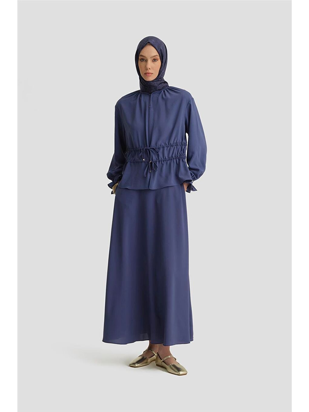 Çift Kemerli Takım 25Y6016 Puslu Mor-1