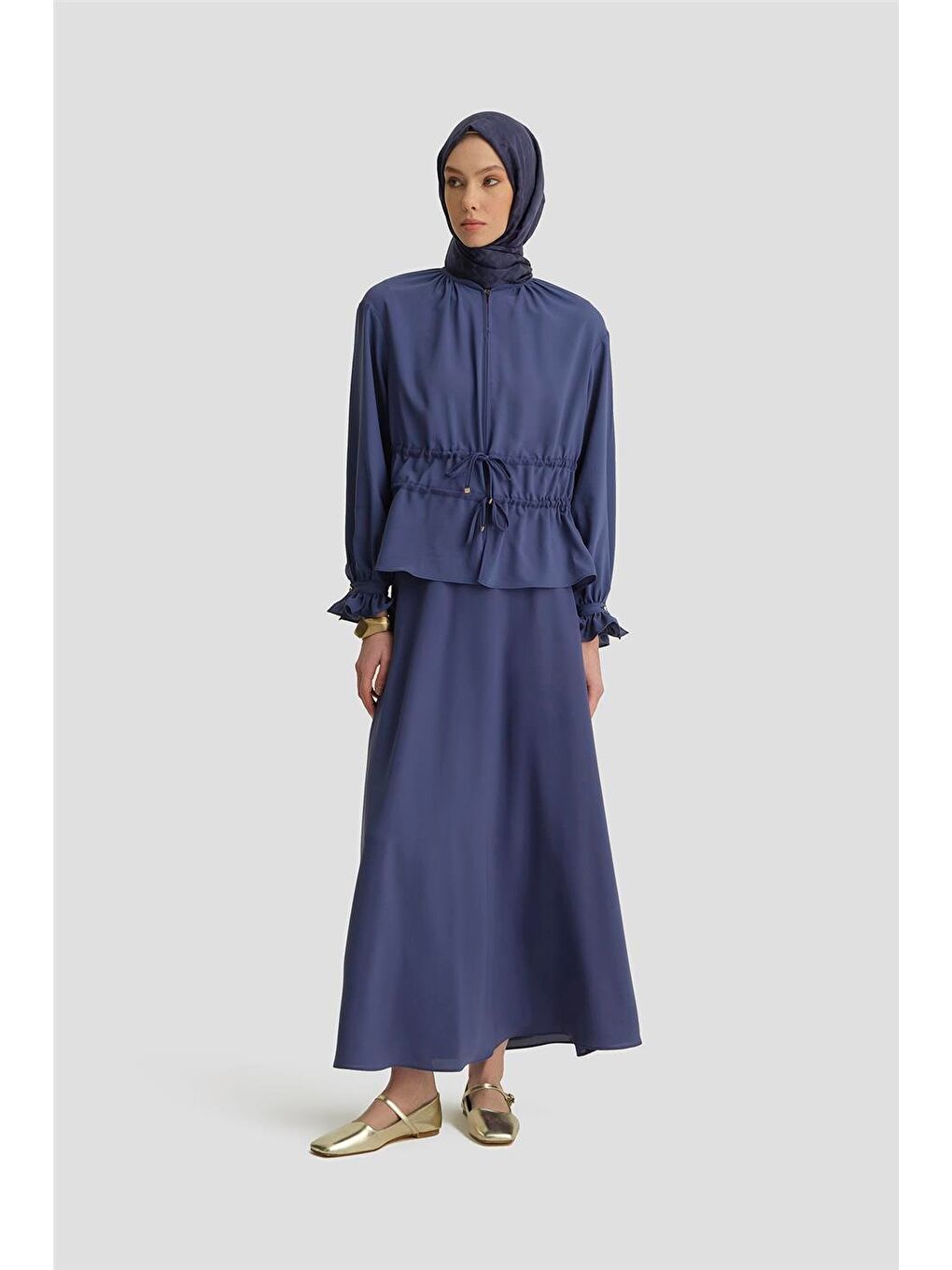 Çift Kemerli Takım 25Y6016 Puslu Mor-2