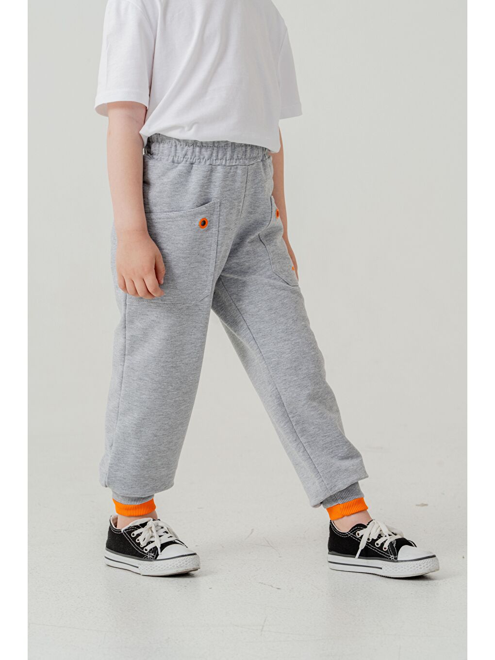 Gri New York City Skaters Baskılı Cepler Kuş Gözlü Erkek Çocuk Eşofman Altı-3