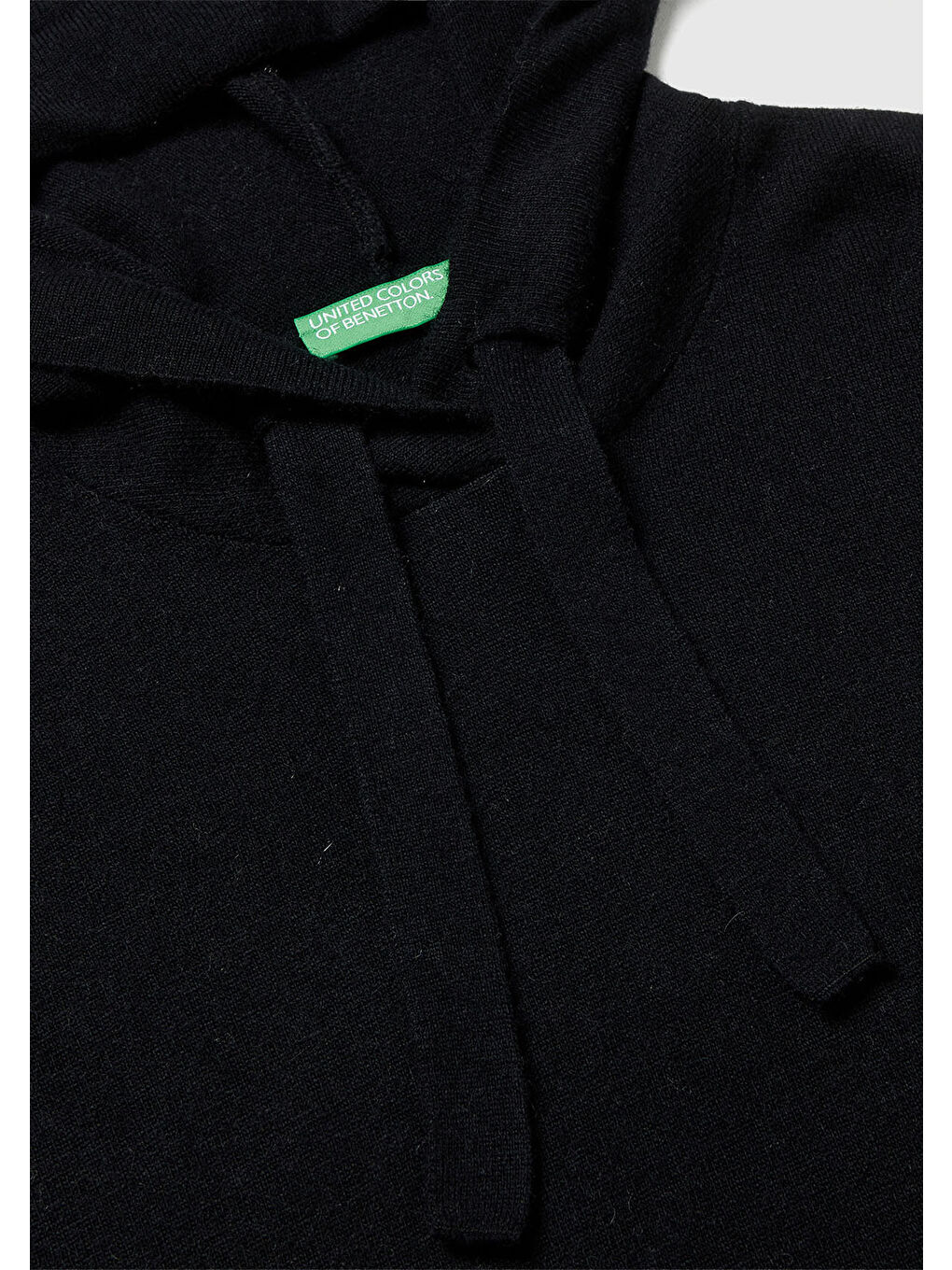 Siyah Kadın Sİyah Yün ve Kaşmir Karışımlı Kapüşonlu Kazak-6