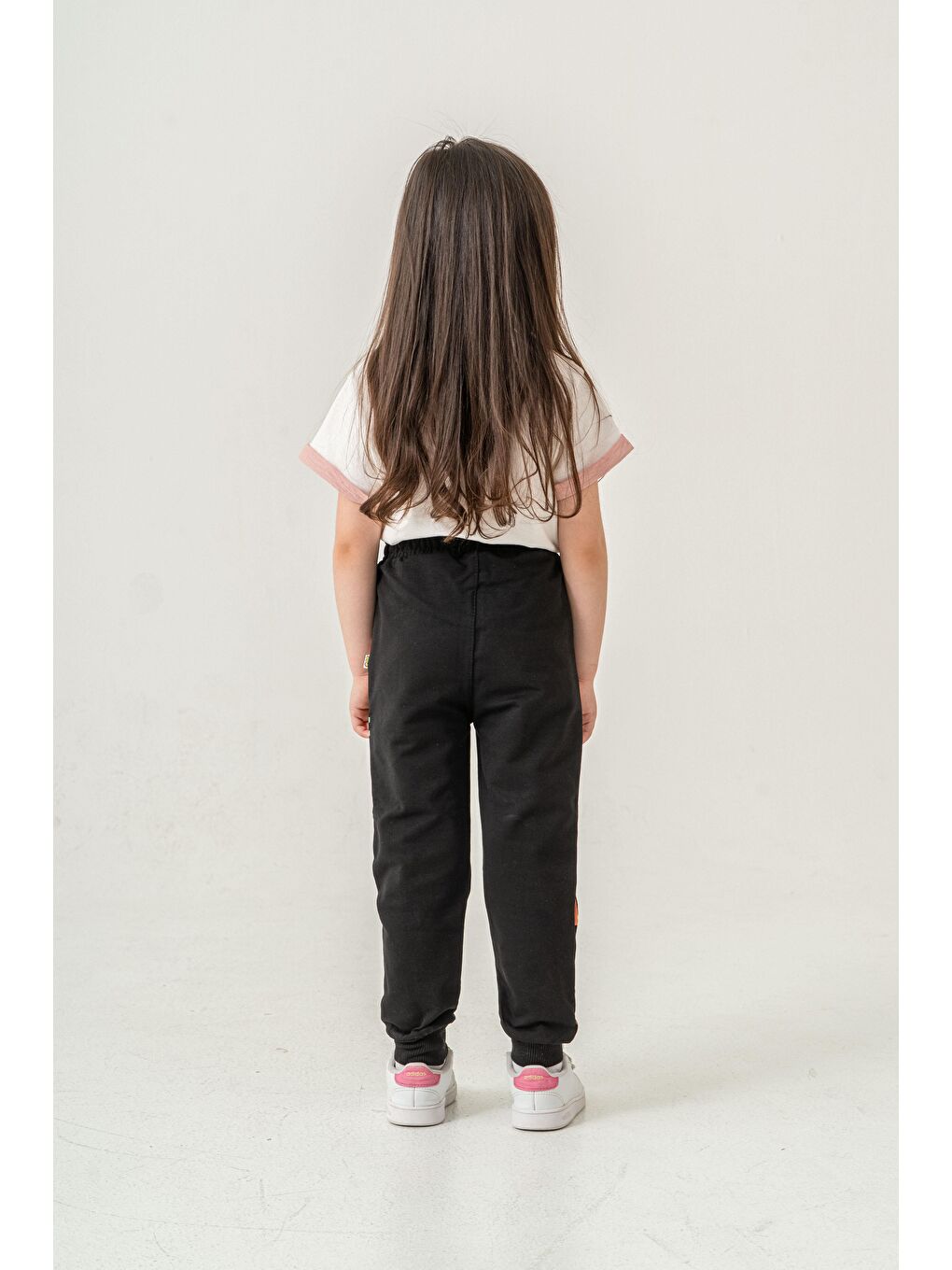 Siyah Tüm Alan Baskılı Kız Çocuk Eşofman Altı-8