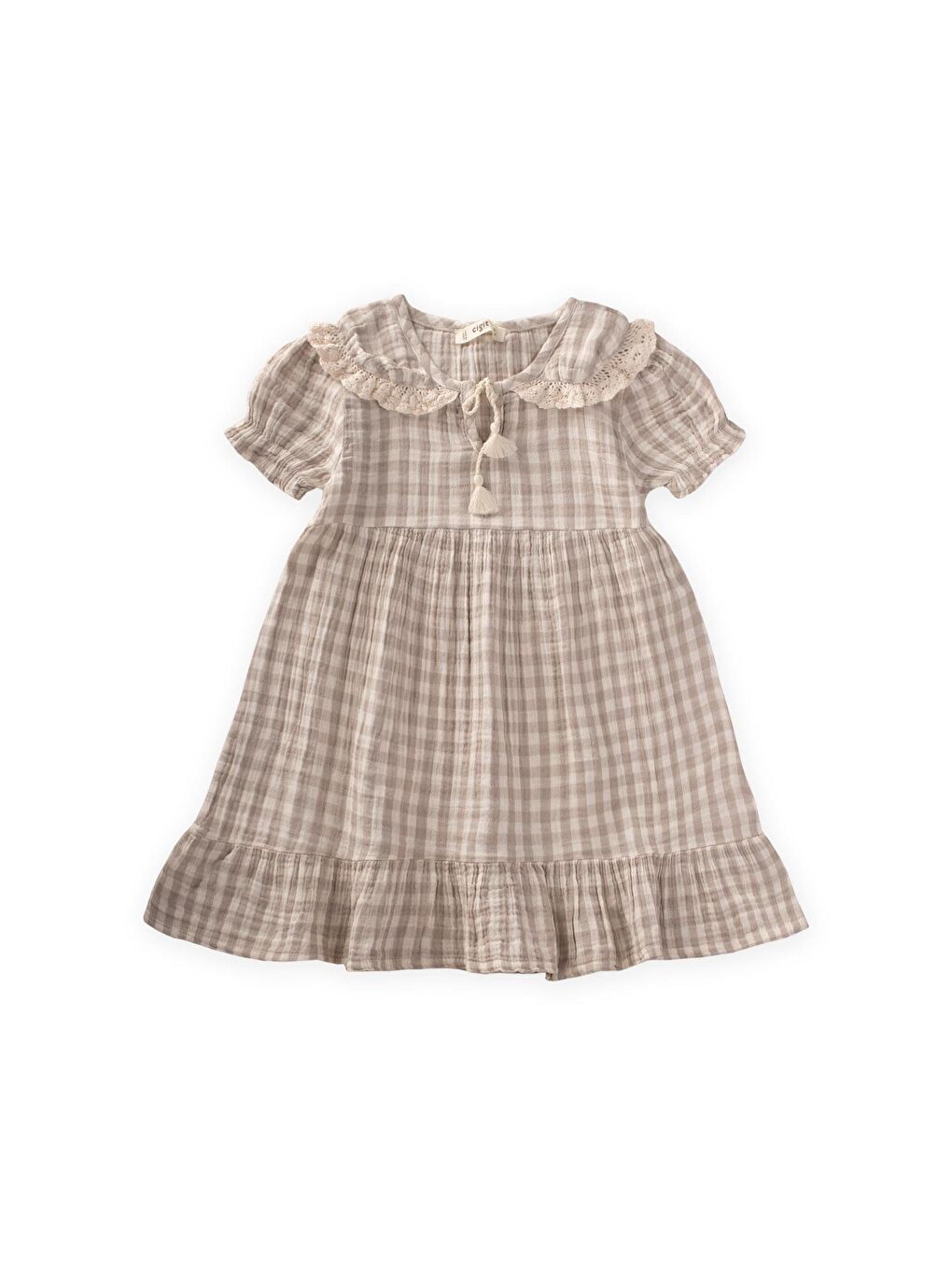 Bej Kız Çocuk Elbise-1