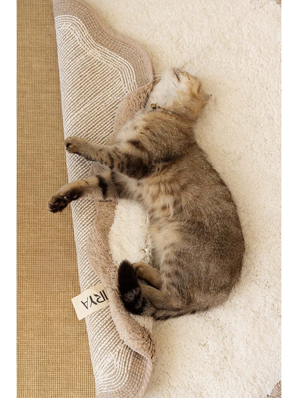 Scallop Yuvarlak Banyo Paspası Bambu 90x90 Bej-1