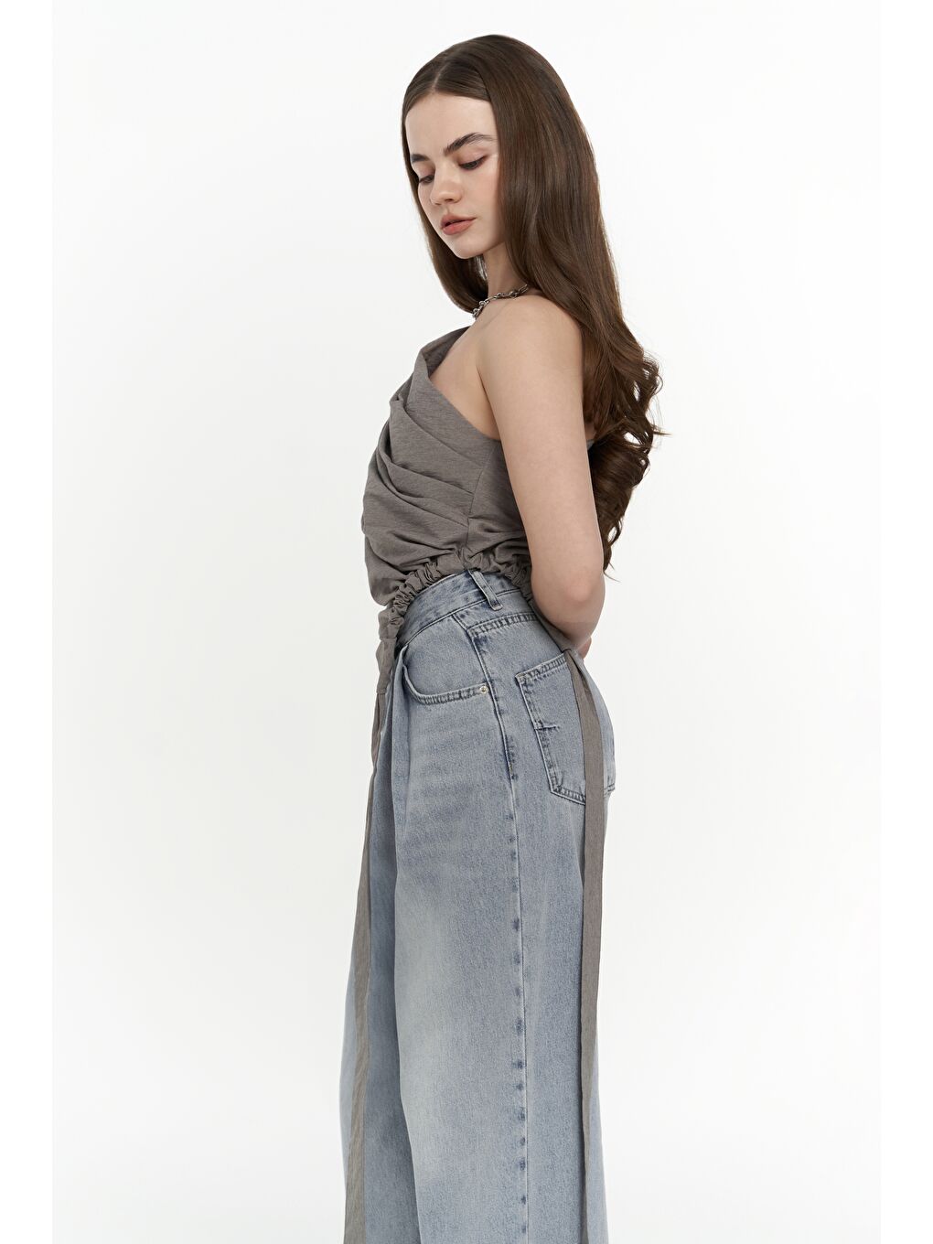 Calista Bağlamalı Gri Crop-5