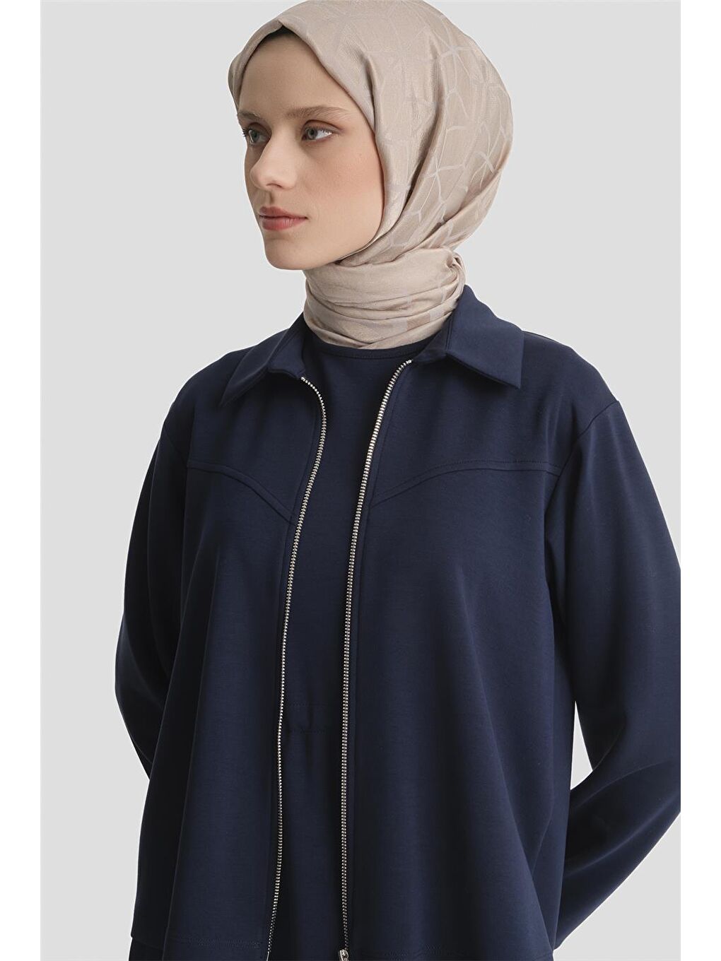 Ceketli Elbise Modal Takım Lacivert-1