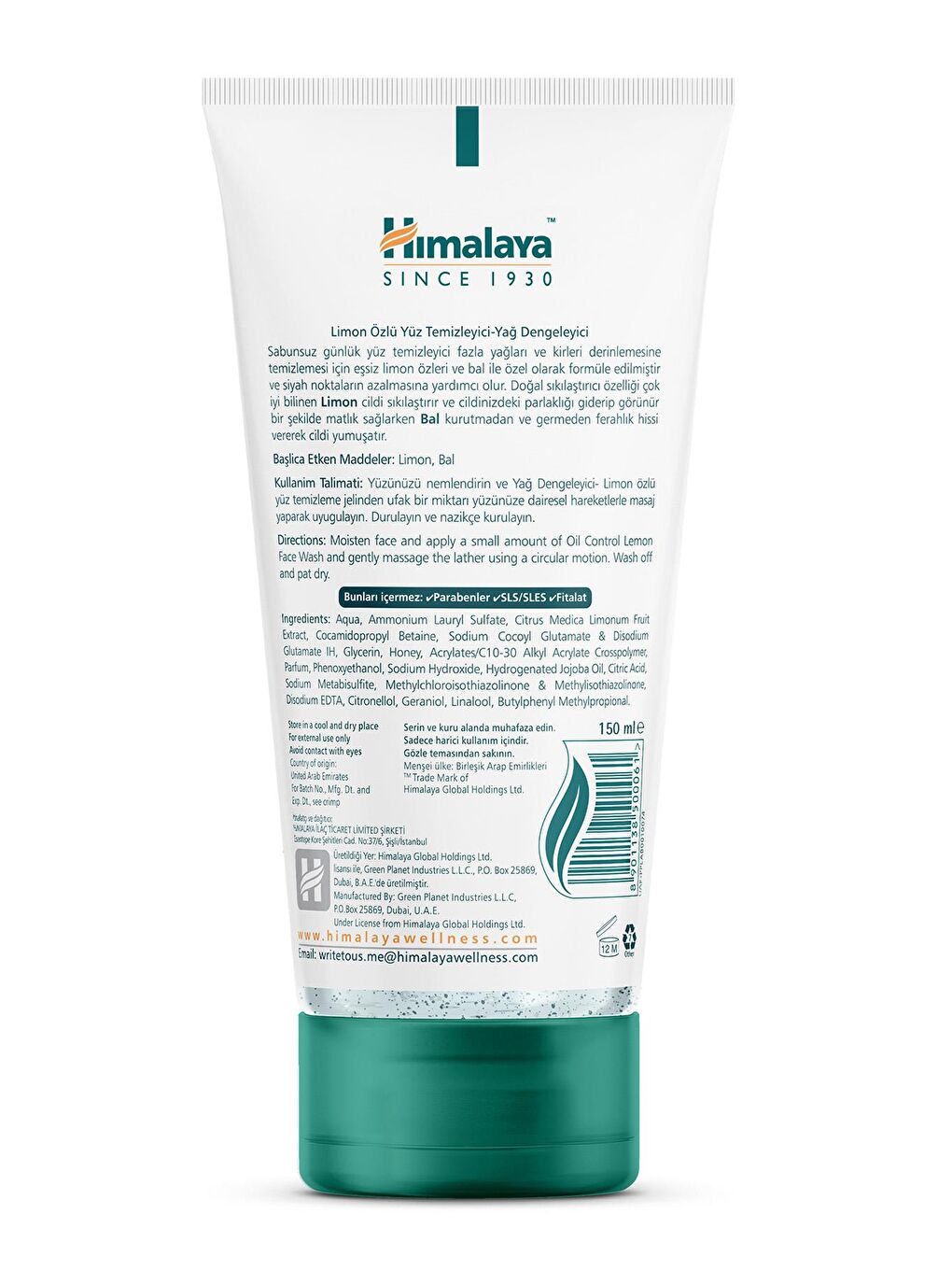 Yağ Dengeleyici Yüz Temizleme Jeli, Bal, Limon Özü, Parabensiz, Karma Ve Yağlı Ciltler, 150 ml-1