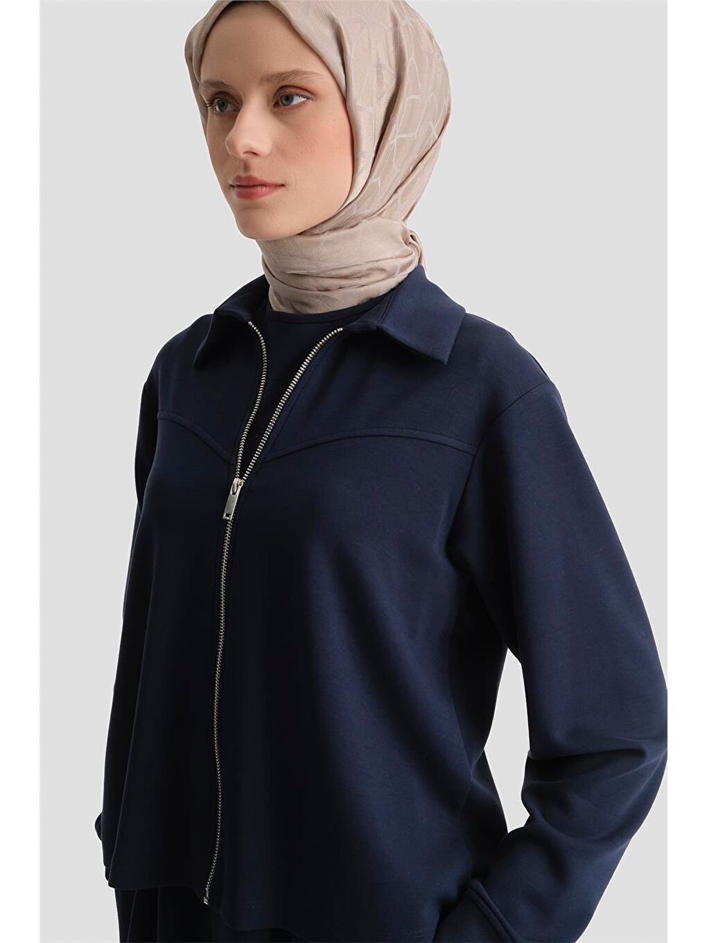 Ceketli Elbise Modal Takım Lacivert-2