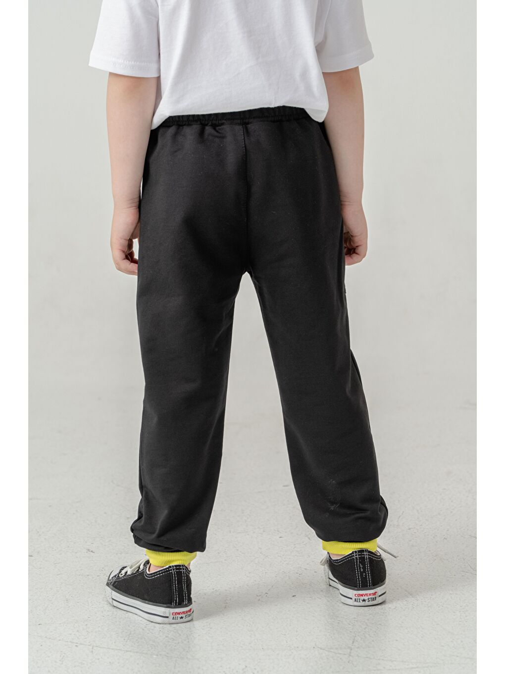 Siyah New York City Skaters Baskılı Cepler Kuş Gözlü Erkek Çocuk Eşofman Altı-4