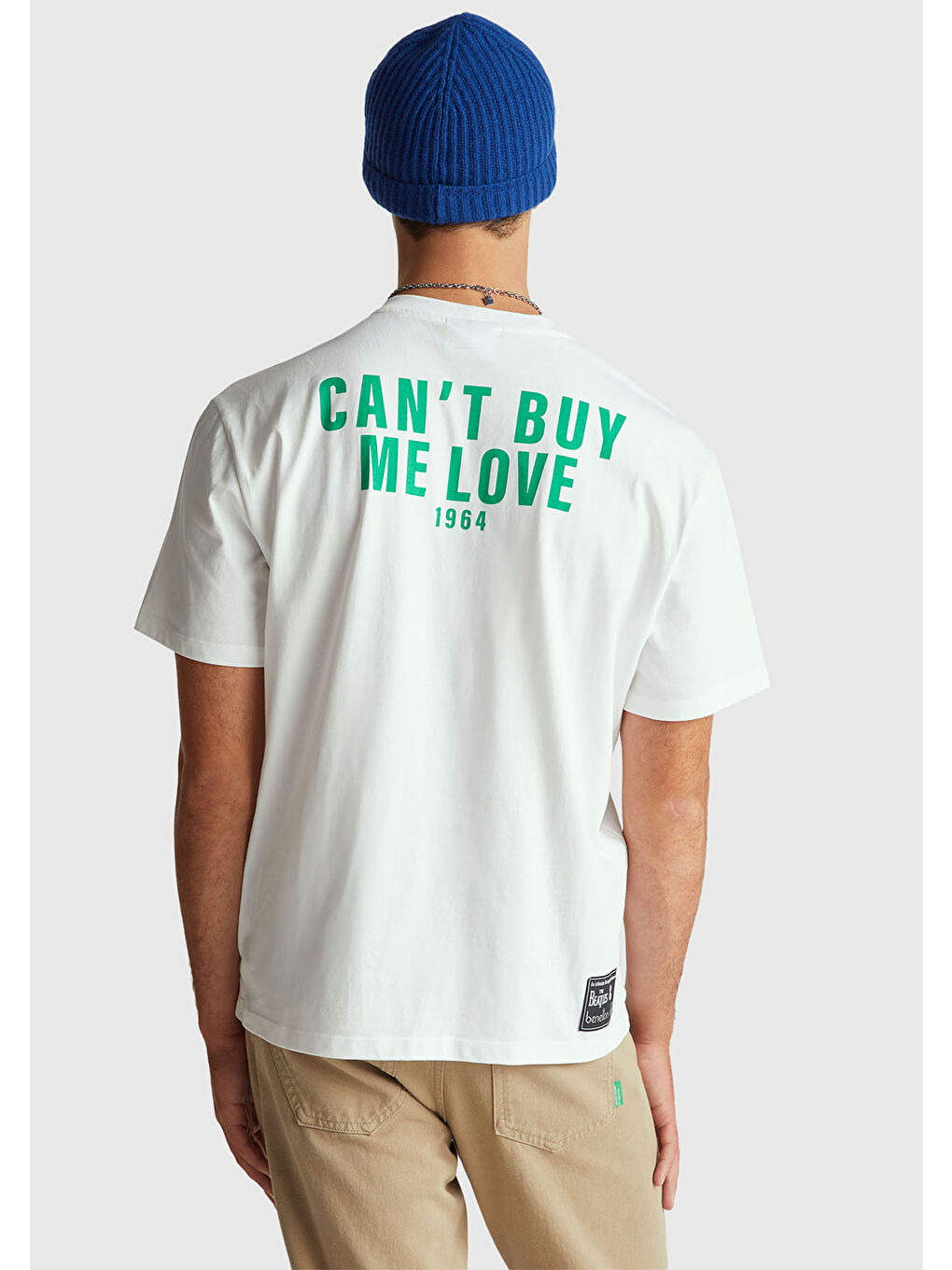 Unisex Beyaz-Siyah %100 Pamuk The Beatles Baskılı T-Shirt-2