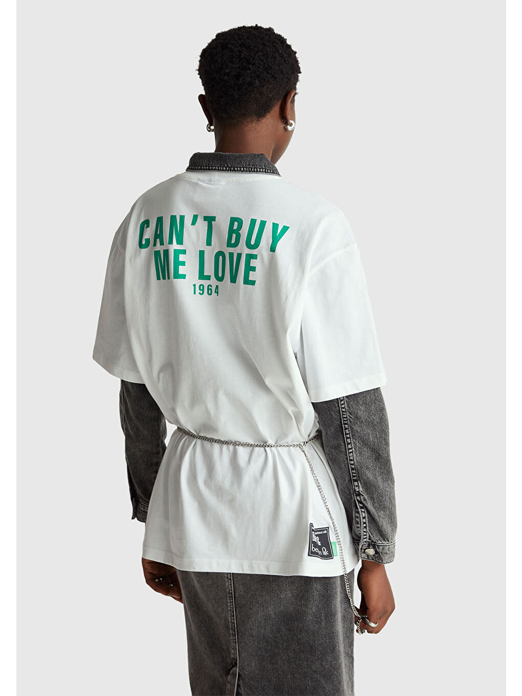 Unisex Beyaz-Siyah %100 Pamuk The Beatles Baskılı T-Shirt-3