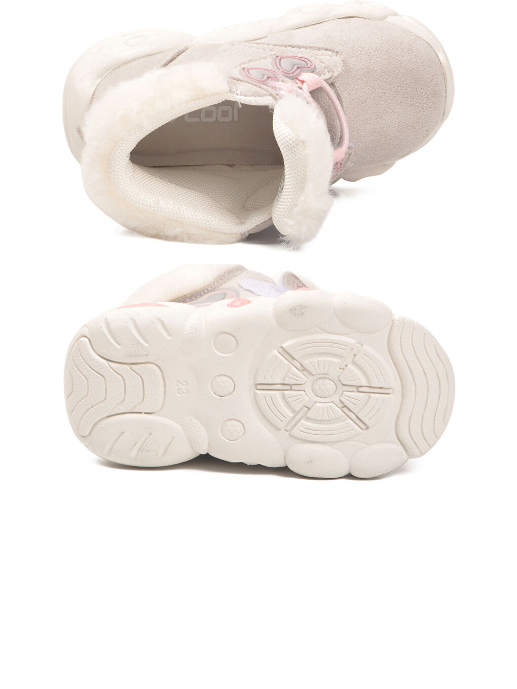 Pembe Buz Kilit Bağcıklı Hafif Desenli Kız Çocuk Bot Lici B-4