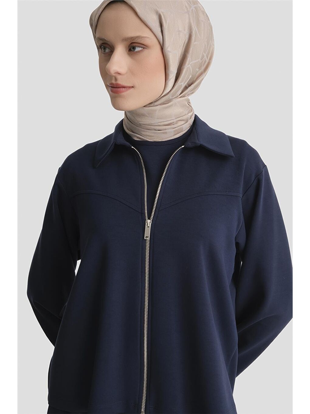 Ceketli Elbise Modal Takım Lacivert-3