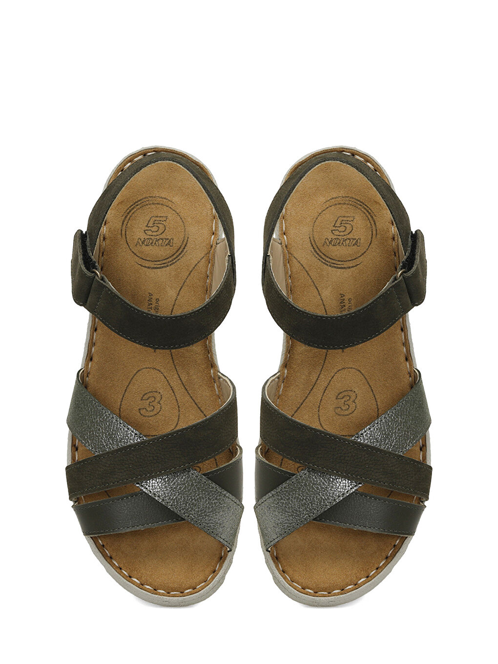 105502.Z5FX Haki Kadın Comfort Sandalet-3