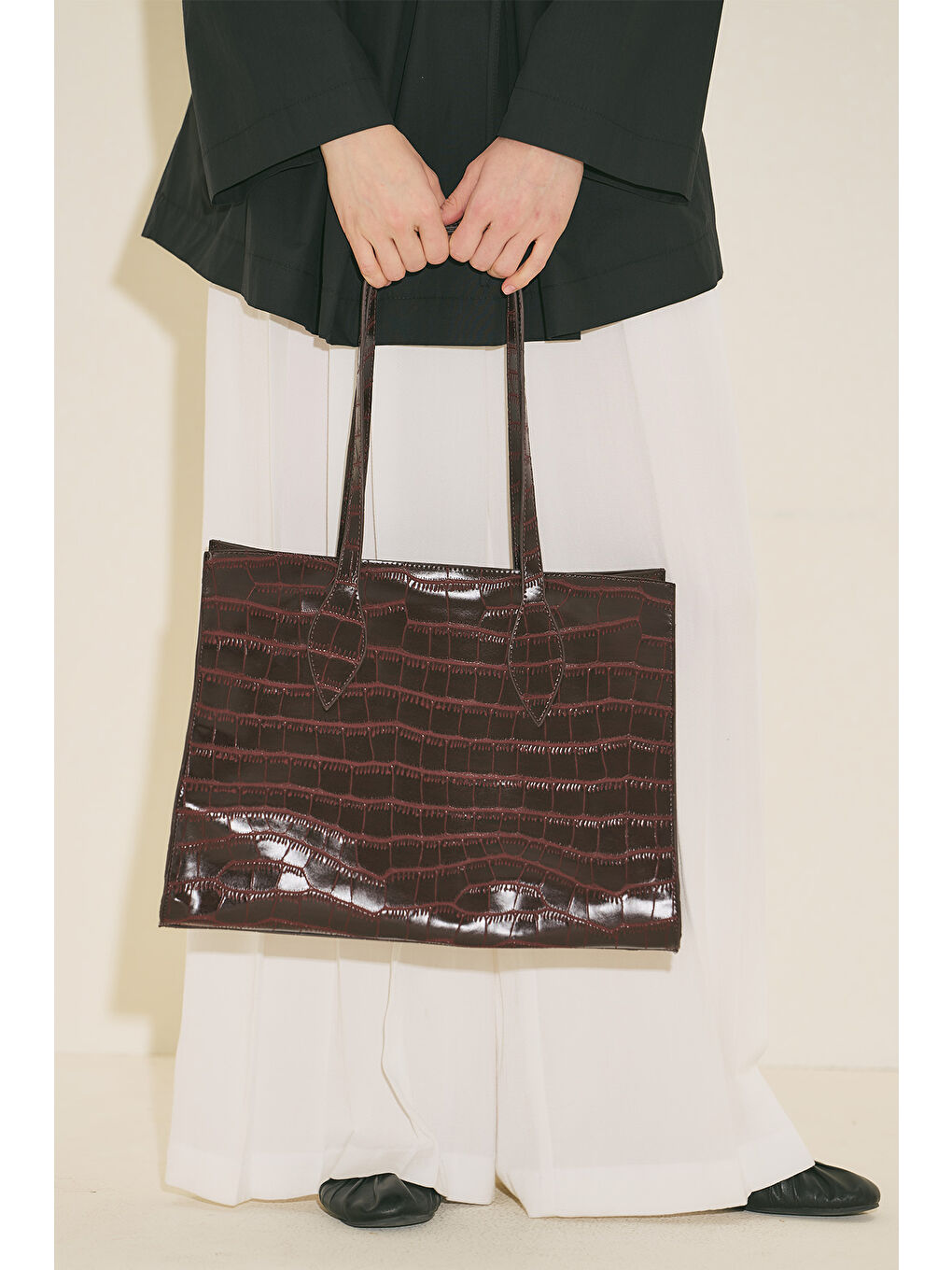 Kabartma Deri Cıty Çanta Bordo-7