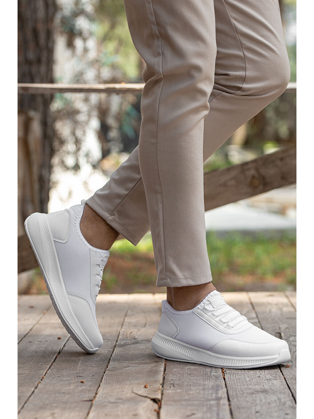 Beyaz D0126 Günlük Ortopedik Erkek Sneaker Spor Ayakkabı