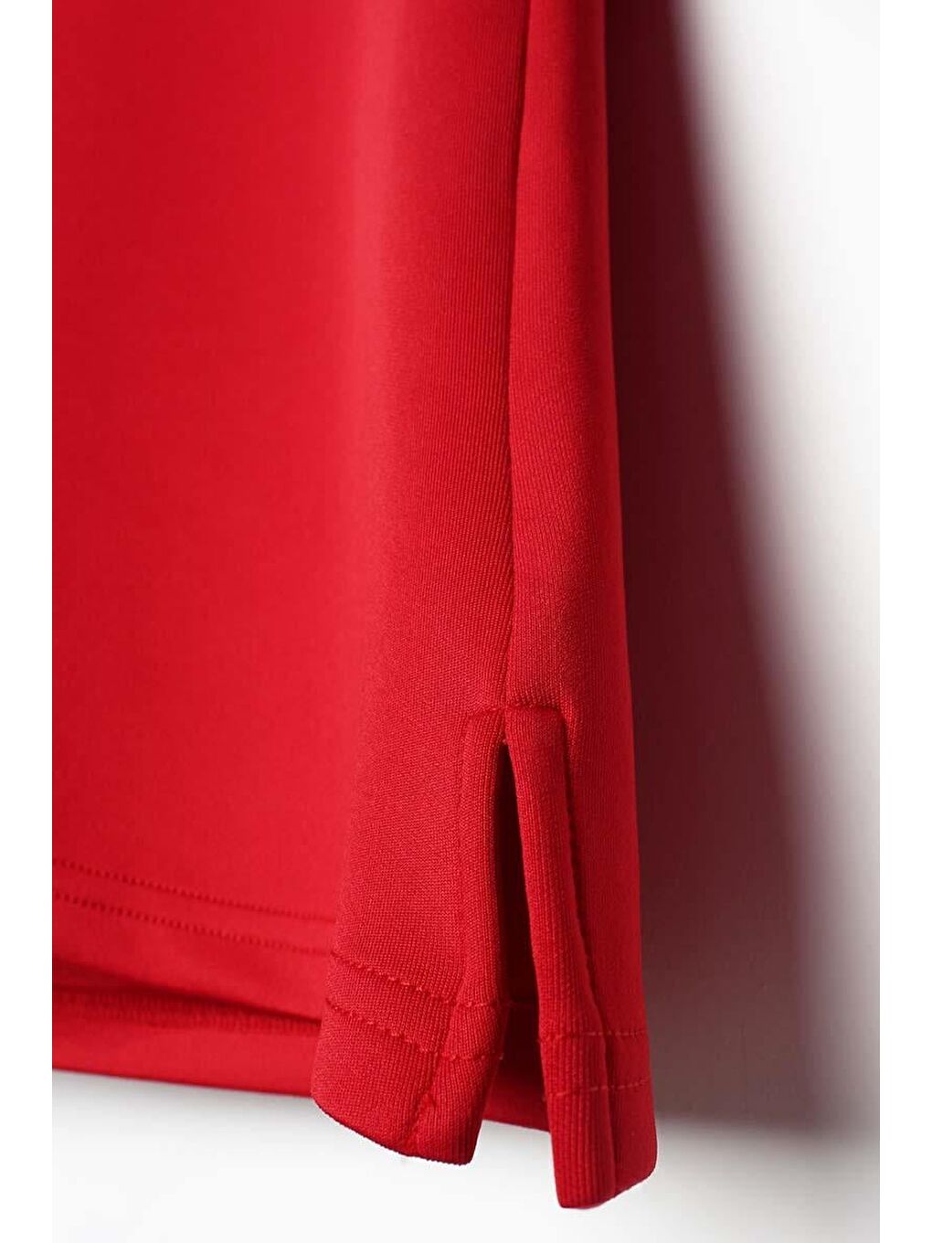 Kırmızı-Dik Yaka Kolu Yırtmaçlı Scuba Bluz-5