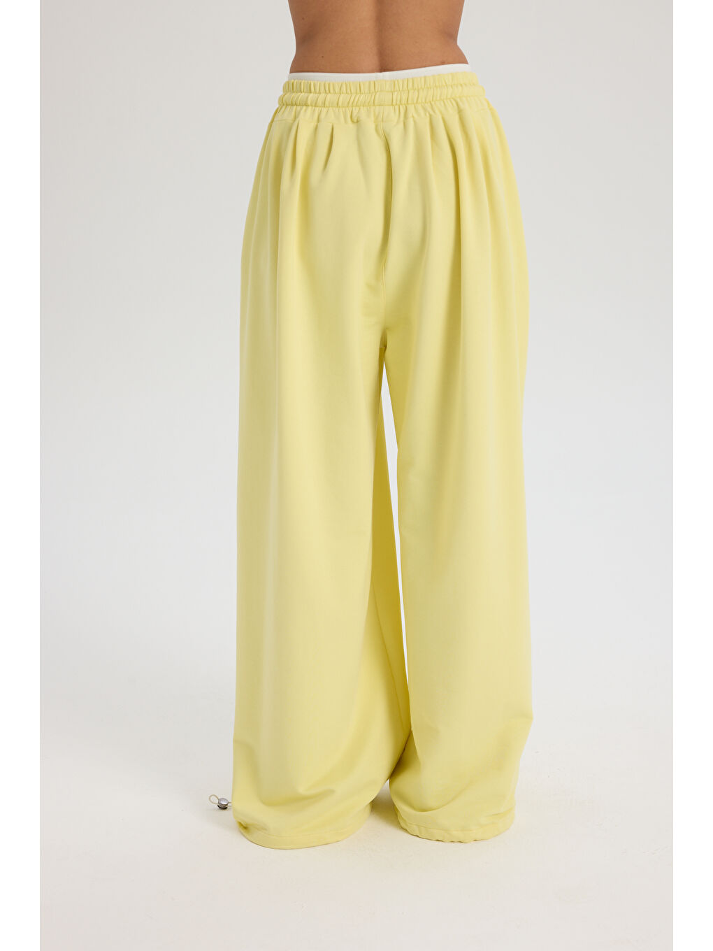 Albane Bel Detay Sarı Crop Eşofman Takım-4