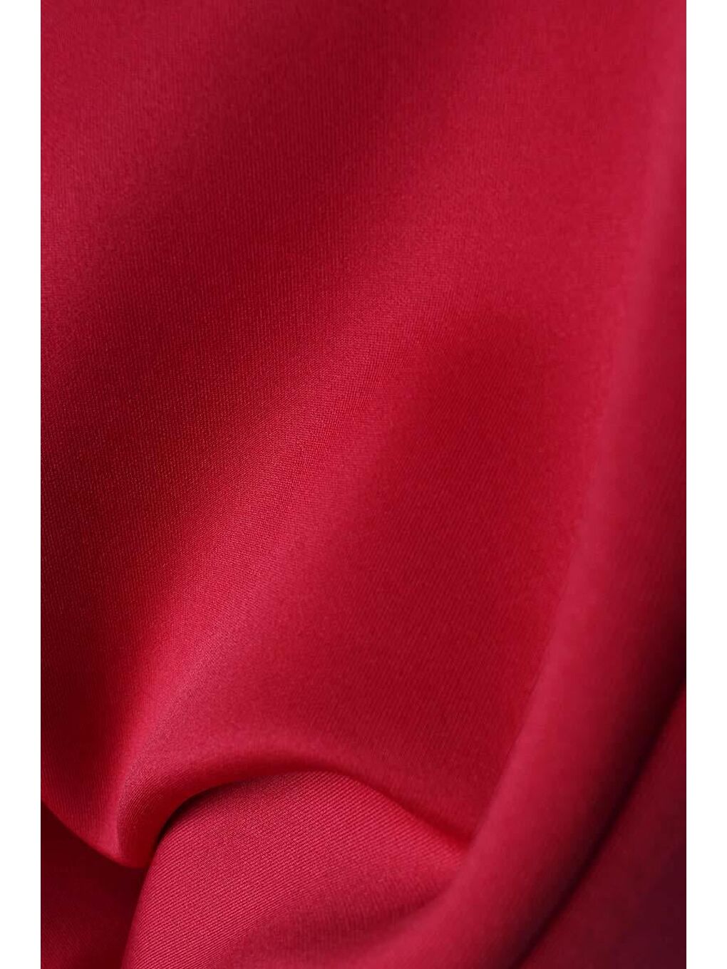 Kırmızı-Dik Yaka Kolu Yırtmaçlı Scuba Bluz-7