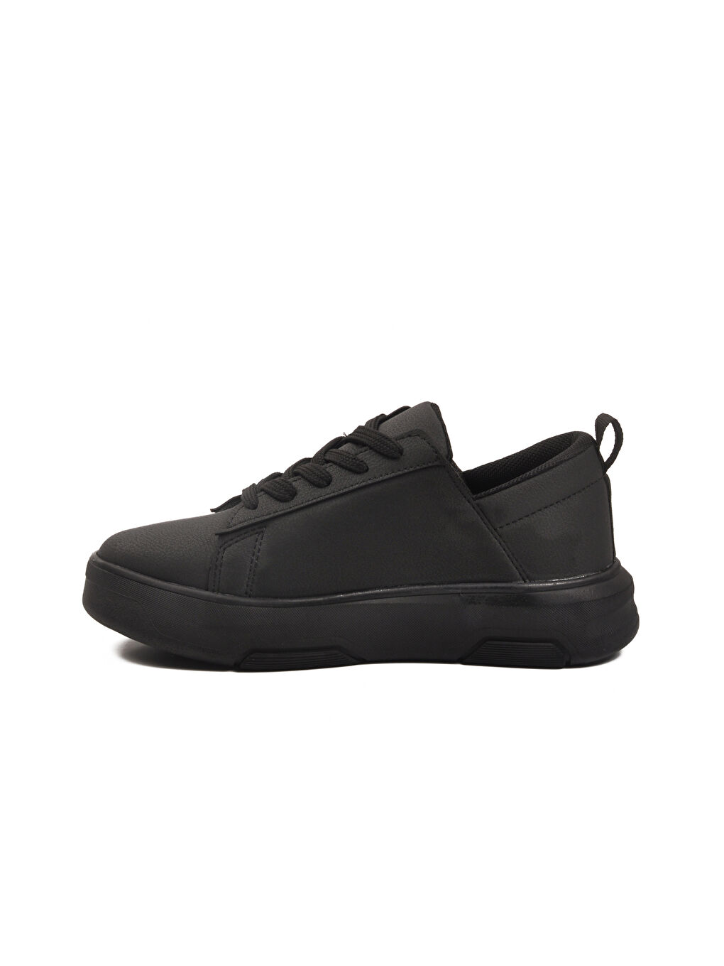 Siyah Kalın Taban Bağcıklı Unisex Spor Ayakkabı OZ-03 Z-3