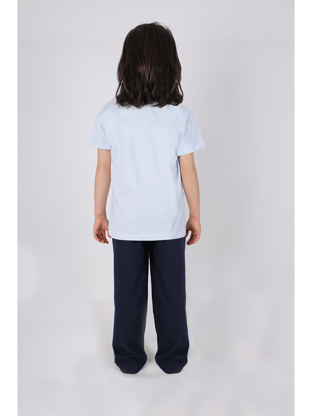 Mavi Erkek Çocuk Pamuklu Kısa Kollu Baskılı Pijama Takımı-2