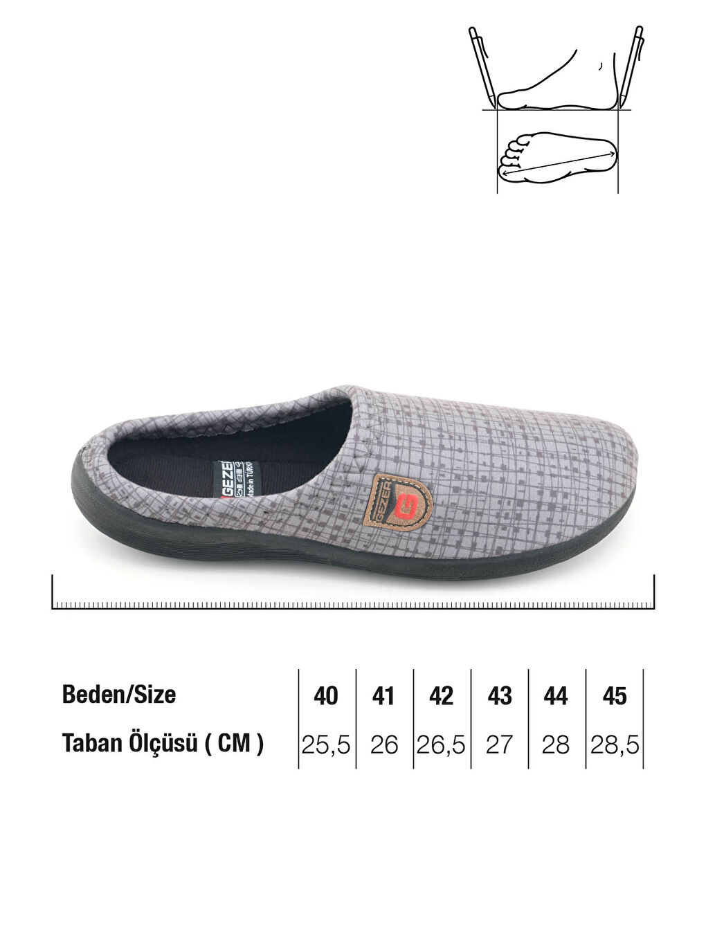 Gri Erkek Kışlık PU Rahat Taban Ev Bahçe Gondol Terlik-1