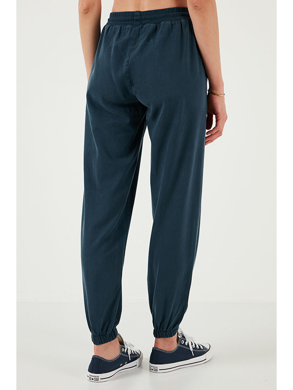 Lacivert Regular Fit Yüksek Bel Jogger Spor Kadın Pantolon 668Yp5039-6