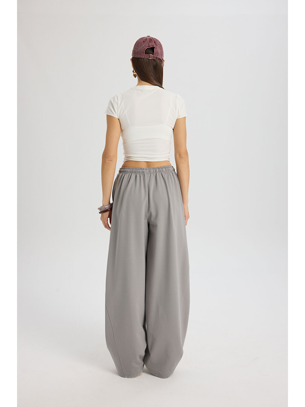 Gri Scarlet Duman Crop Eşofman Takım-4