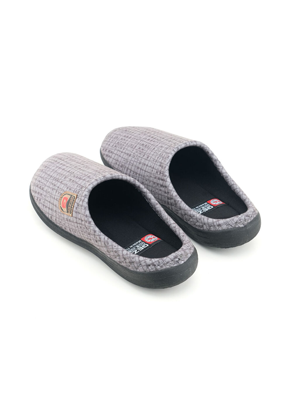 Gri Erkek Kışlık PU Rahat Taban Ev Bahçe Gondol Terlik-3