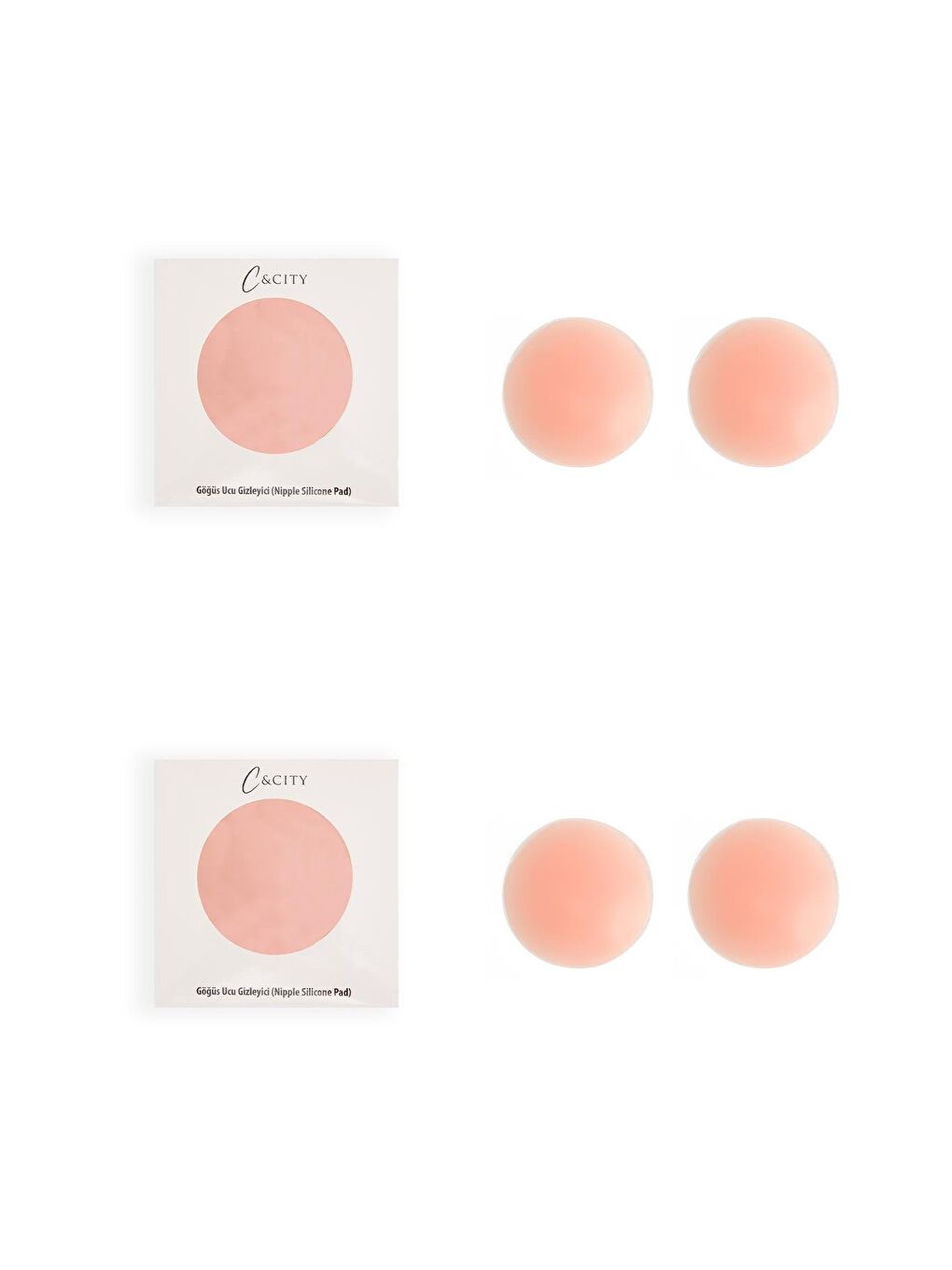 Bej Yapışkansız Vakumlu Silikon Göğüs Ucu Kapatıcı 2'Li Ten