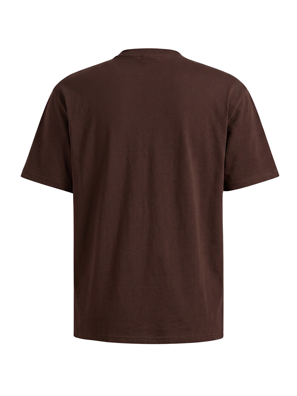 Kahverengi Erkek Tişört Basic Bisiklet Yaka Tişört Rahat Kesim Dökümlü Günlük Spor Tshirt-2